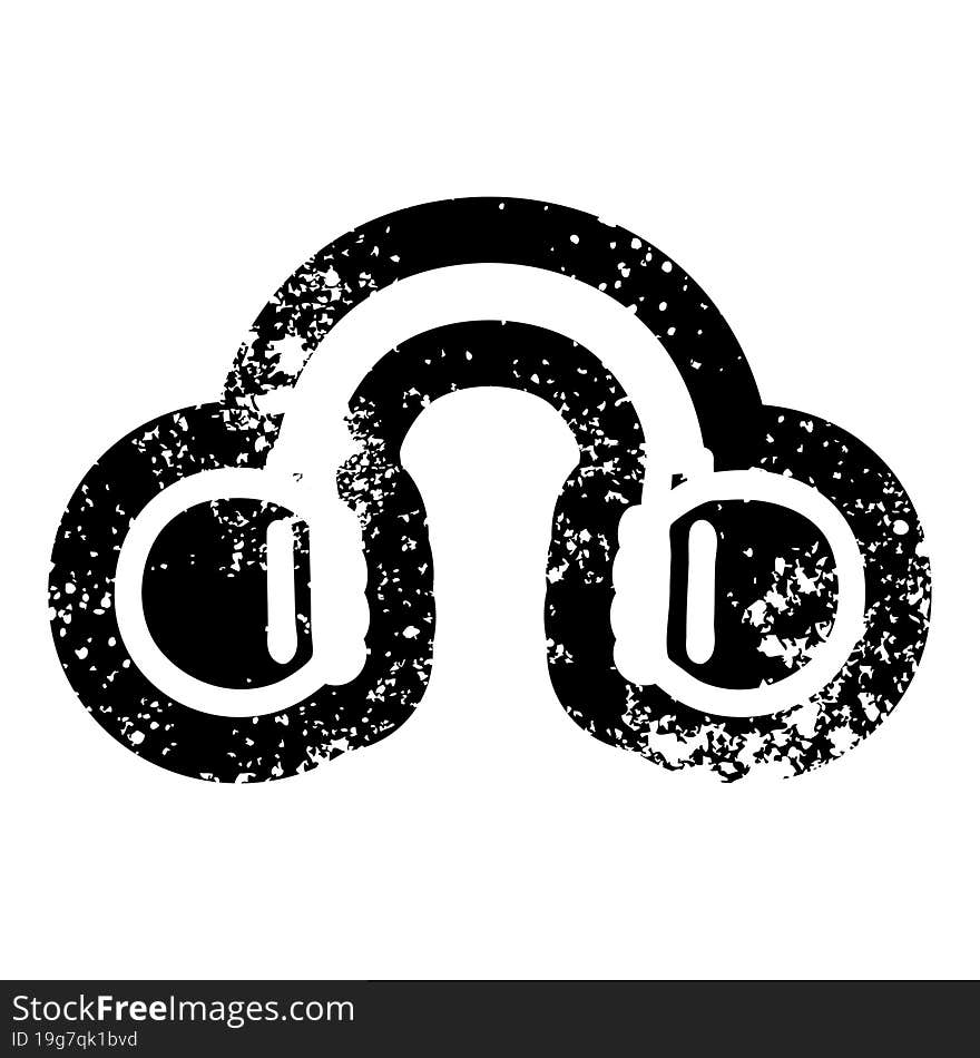 music headphones distressed icon