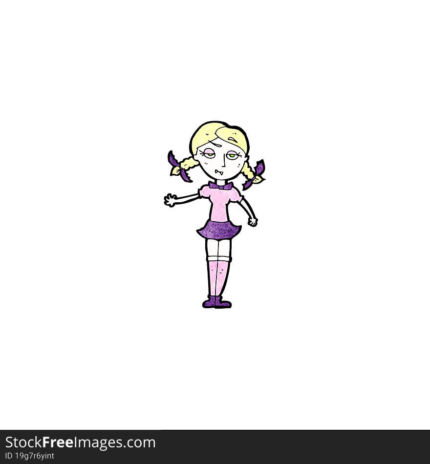 Cartoon Blond Vampire Girl