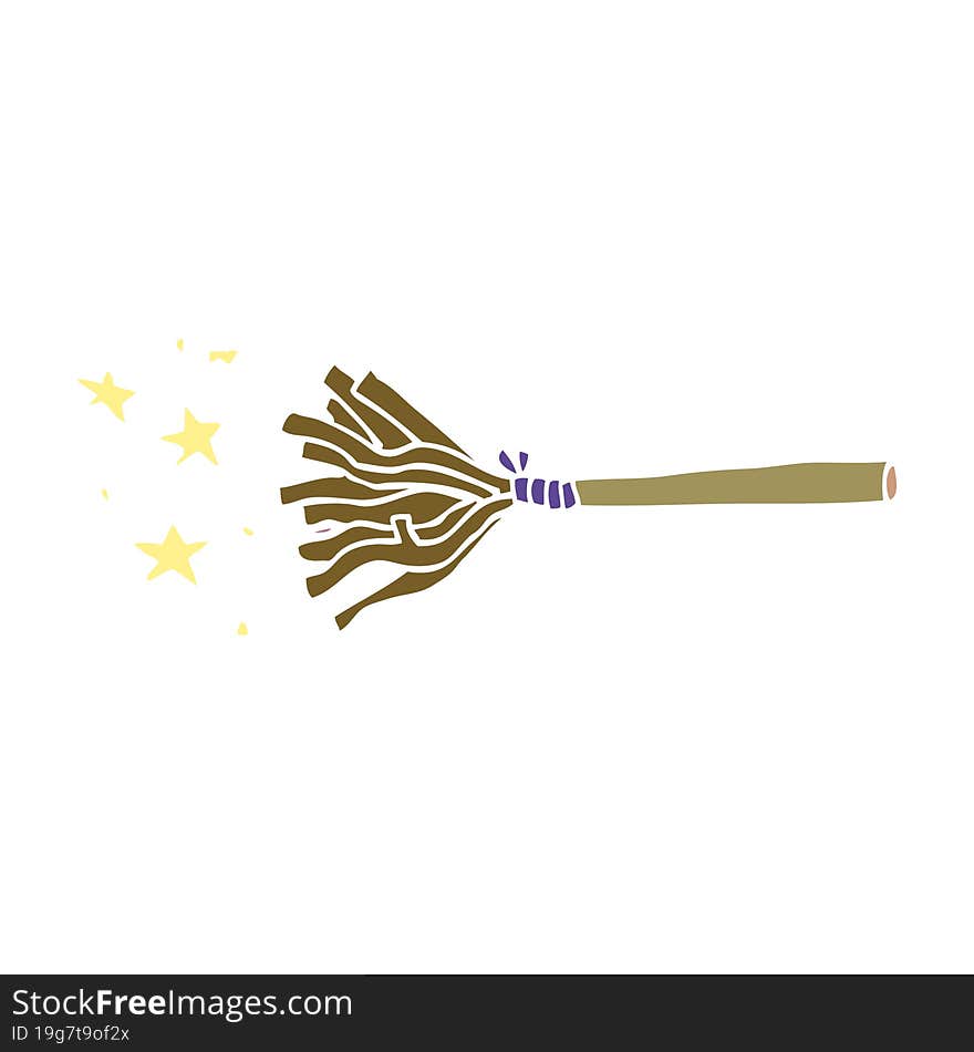 cartoon doodle magic broom