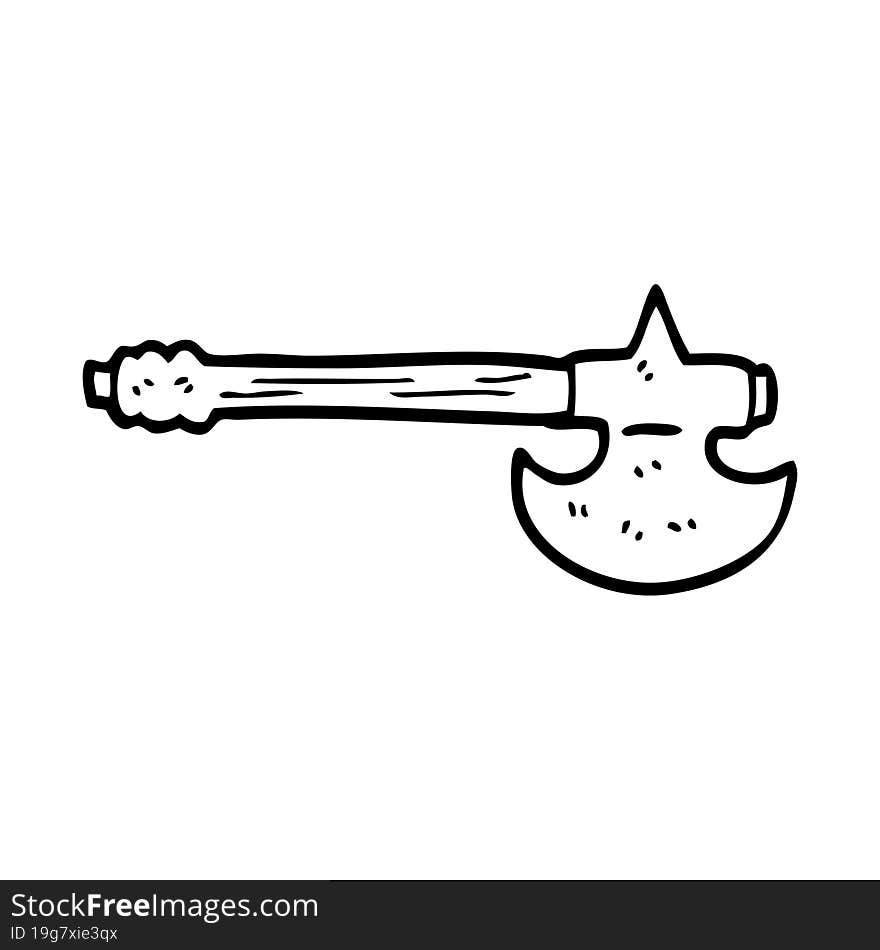 line drawing cartoon medieval axe