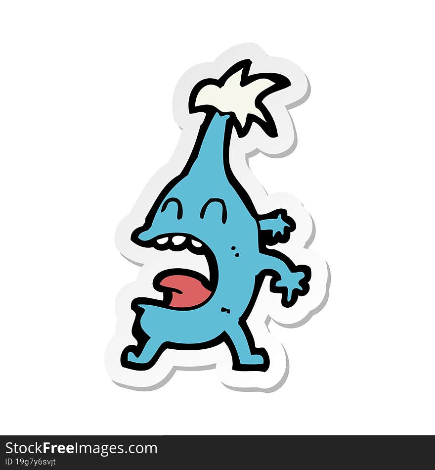 Sticker Of A Cartoon Funny Creature