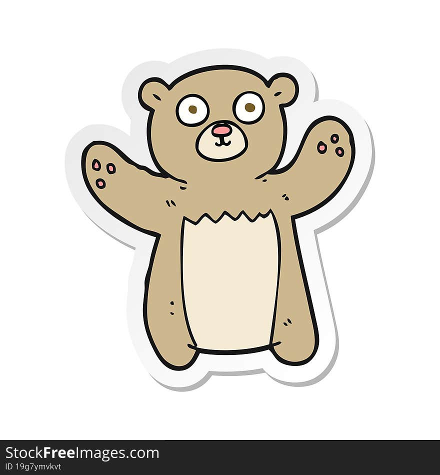 Sticker Of A Cartoon Teddy Bear