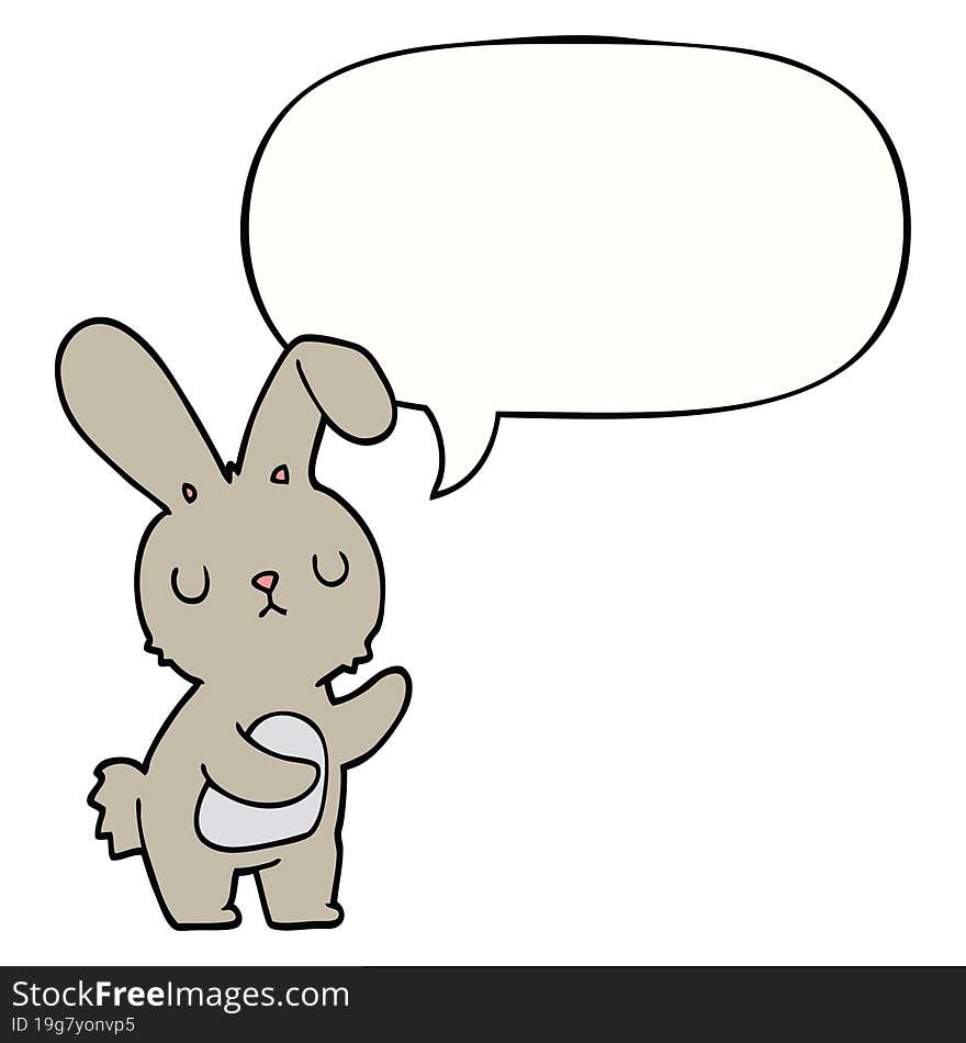 cute cartoon rabbit with speech bubble. cute cartoon rabbit with speech bubble