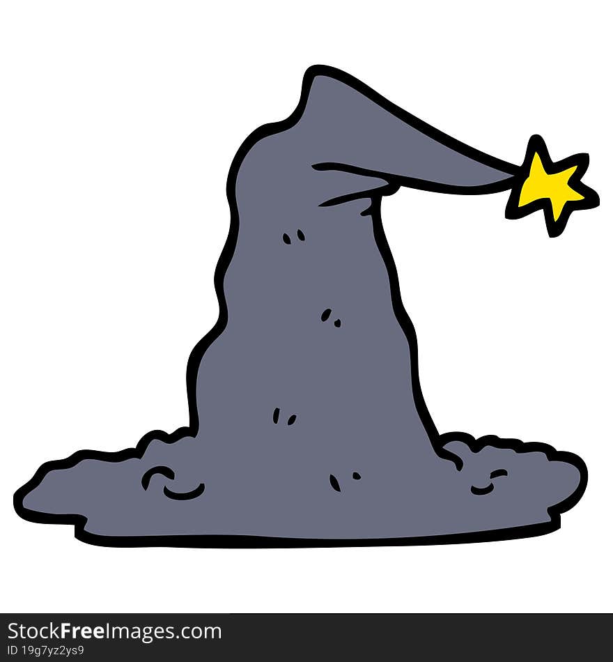 hand drawn doodle style cartoon wizard hat