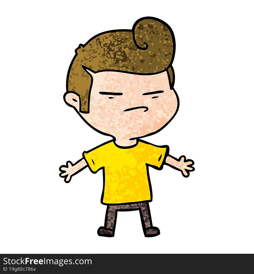 cartoon cool guy with fashion hair cut. cartoon cool guy with fashion hair cut