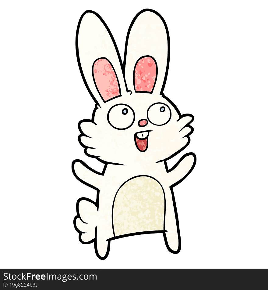 happy cartoon rabbit. happy cartoon rabbit