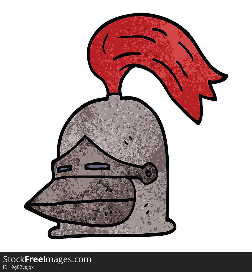 cartoon doodle knight helmet