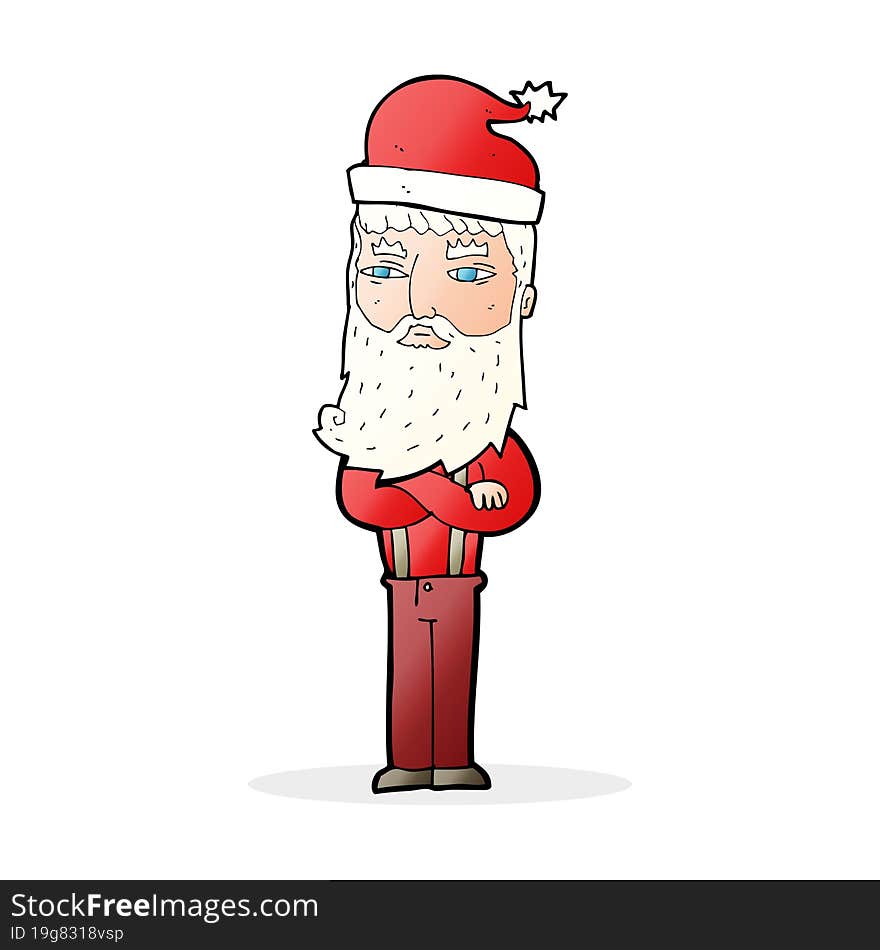 cartoon hipster santa