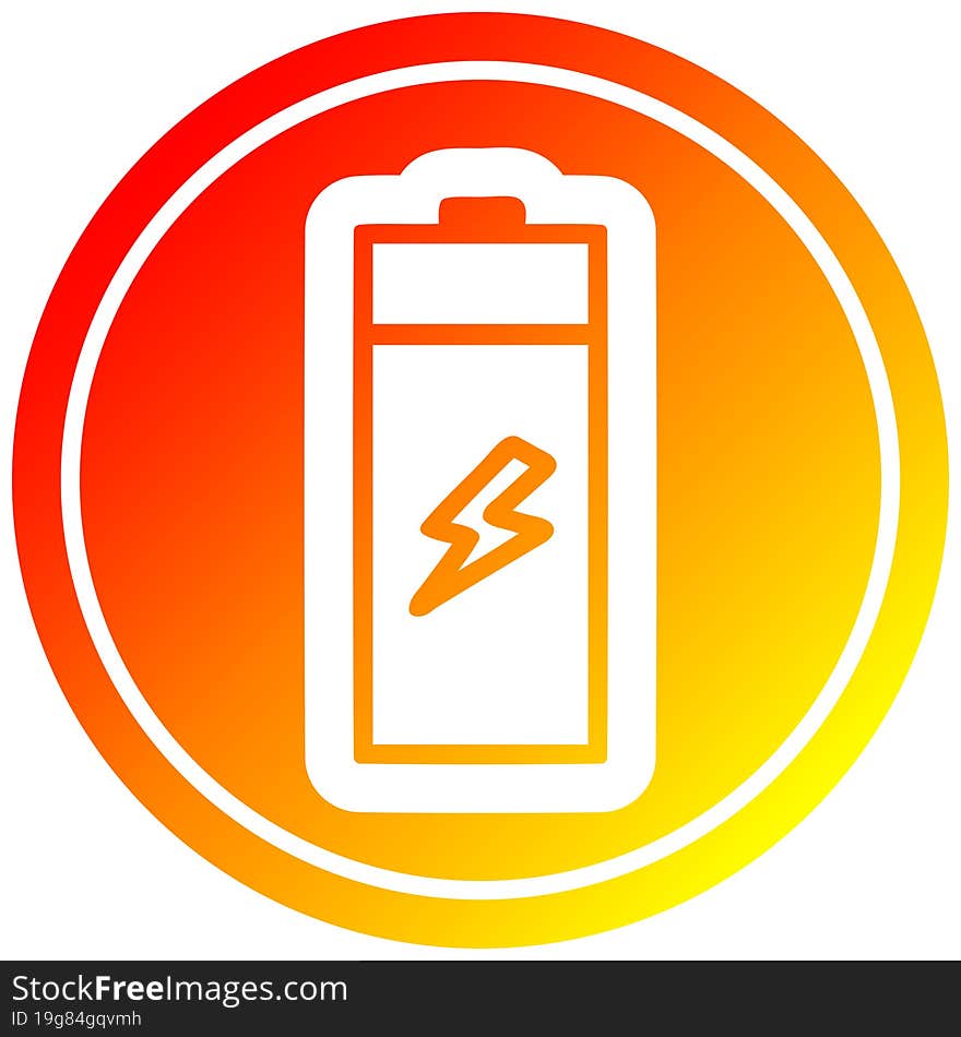 Battery Circular In Hot Gradient Spectrum