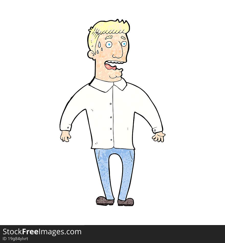 cartoon nervous man