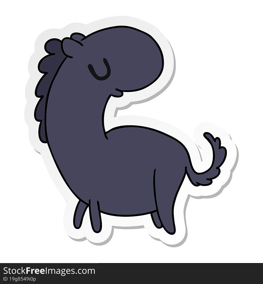 sticker cartoon kawaii of a cute horse