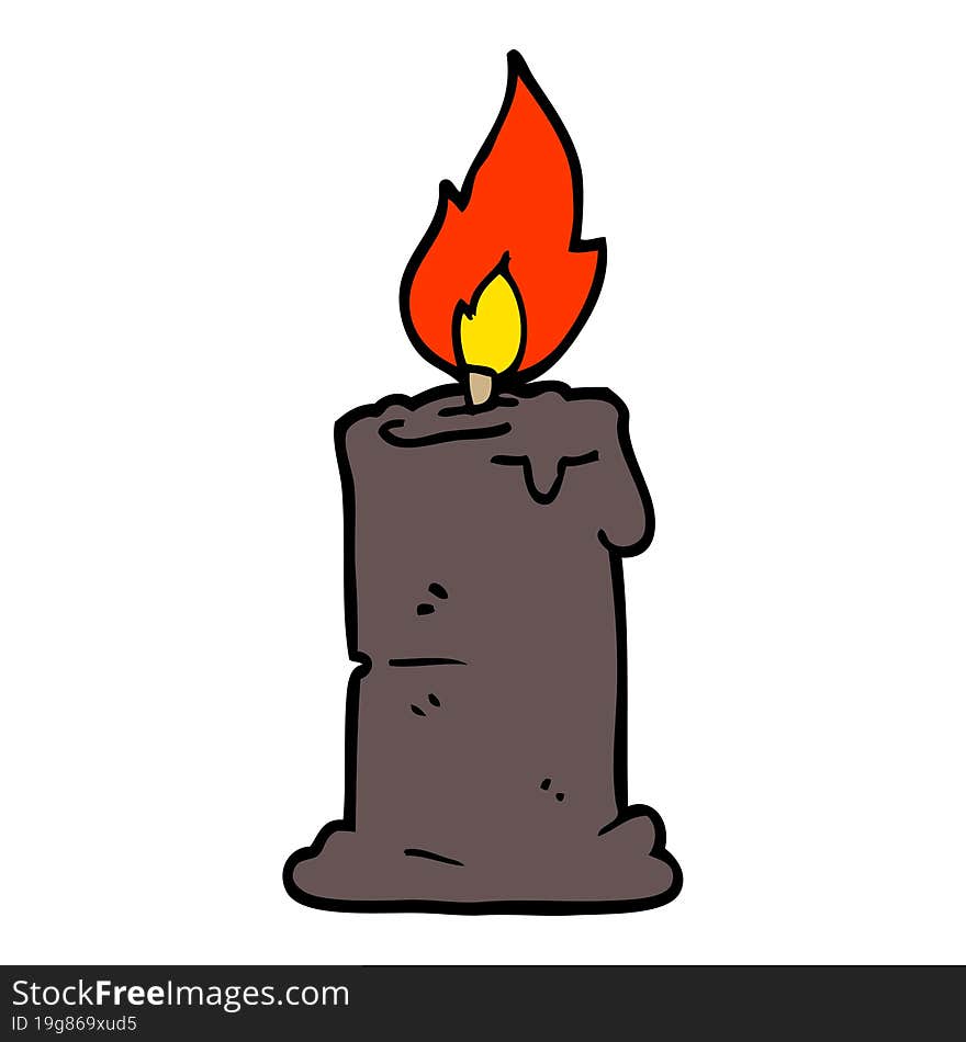 cartoon doodle burning candle