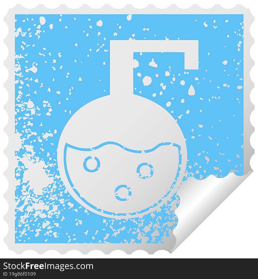 distressed square peeling sticker symbol science experiment