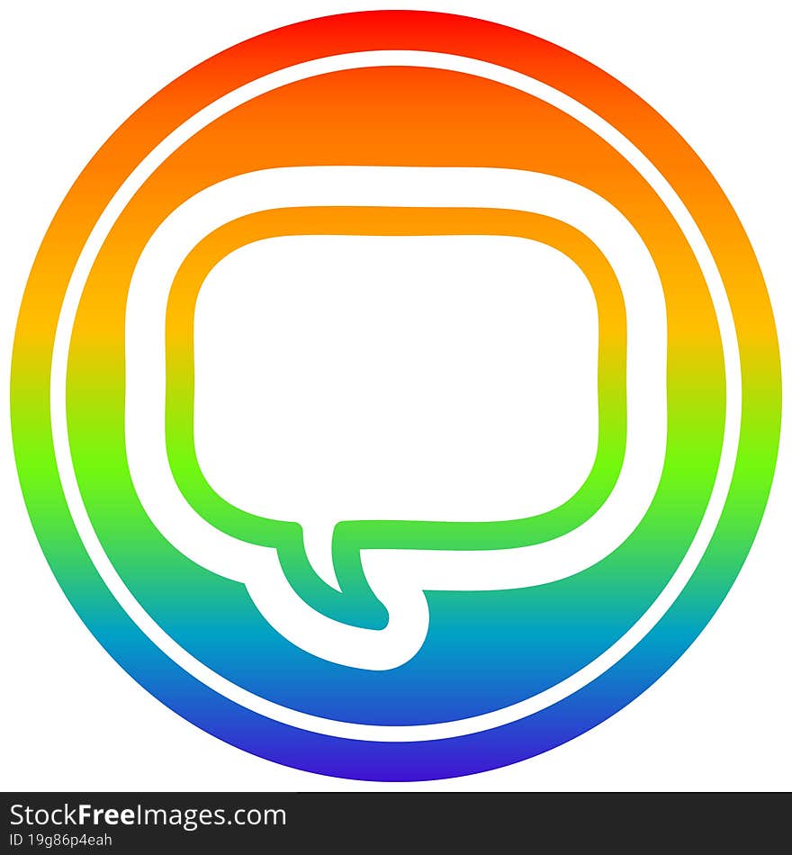 speech bubble circular in rainbow spectrum