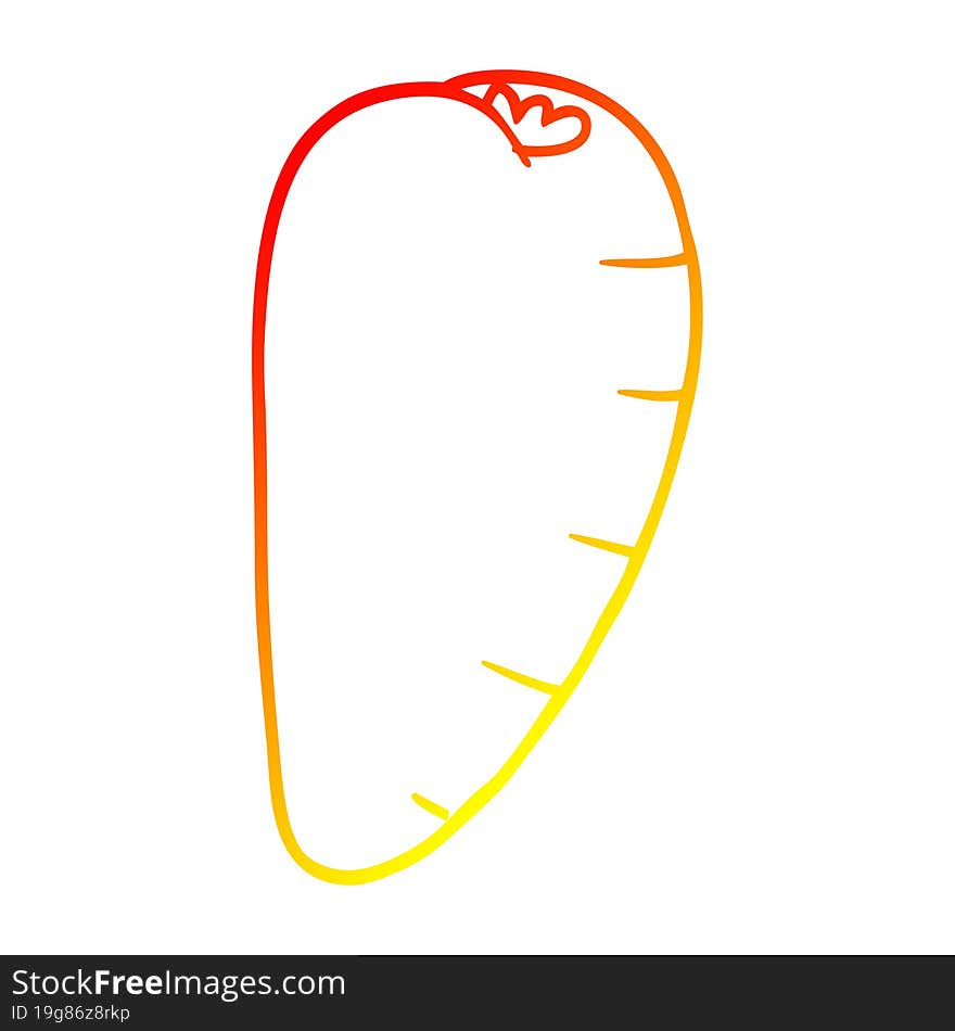 warm gradient line drawing cartoon carrot