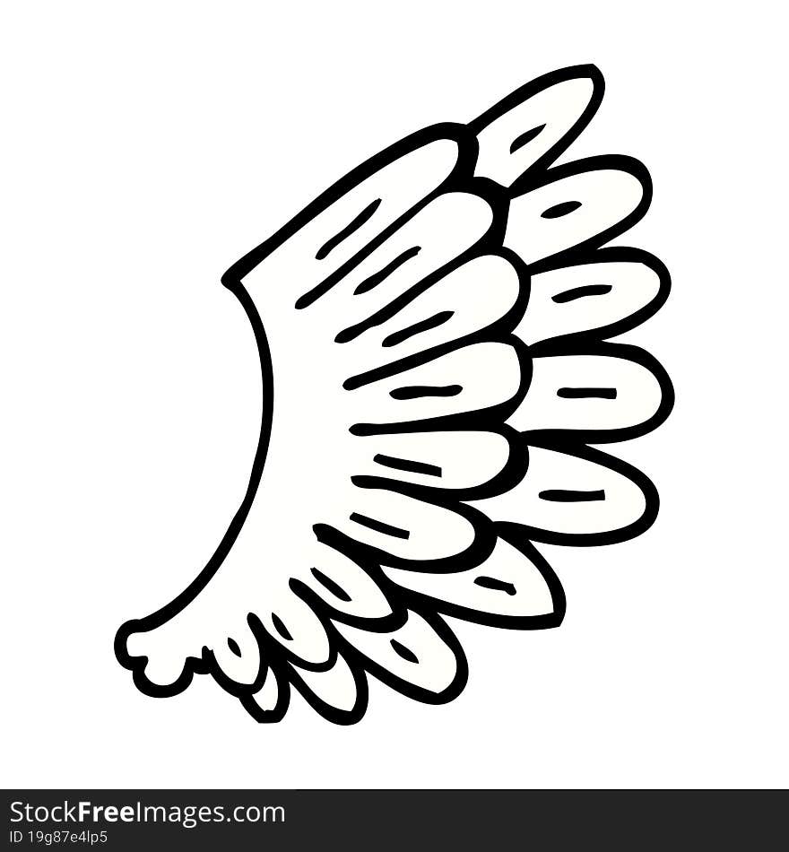 cartoon doodle angel wings