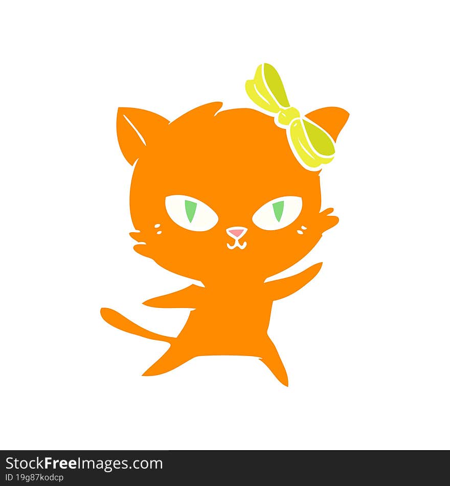 cute flat color style cartoon cat