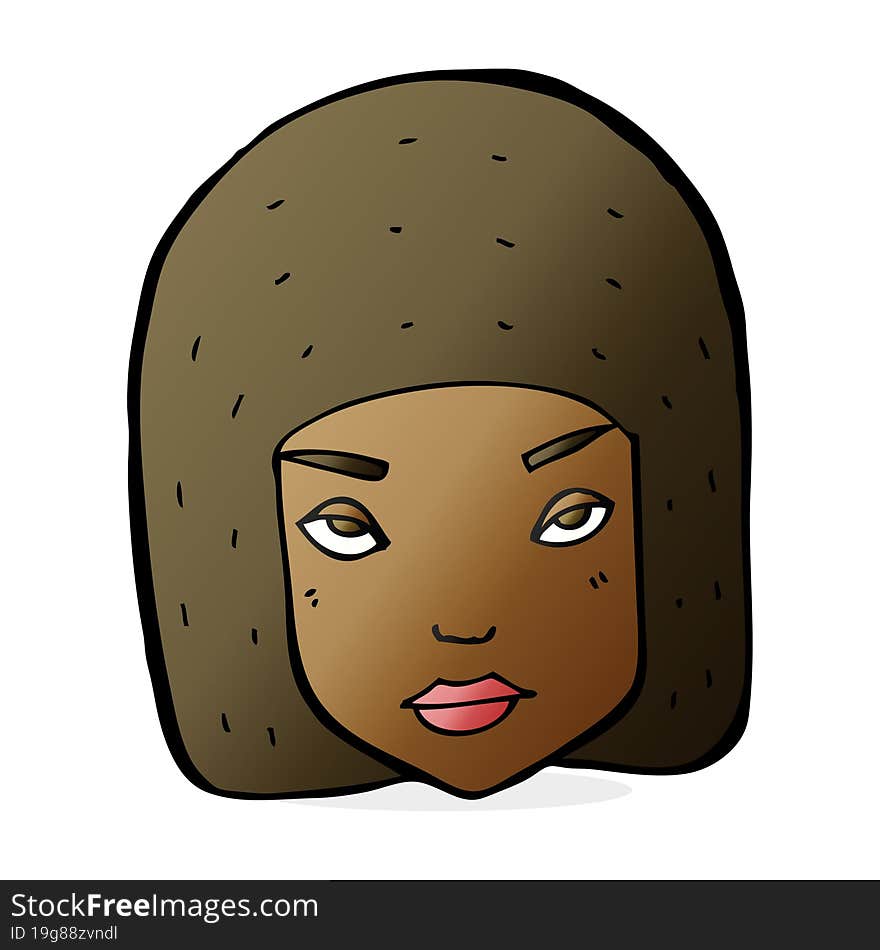 cartoon annoyed female face