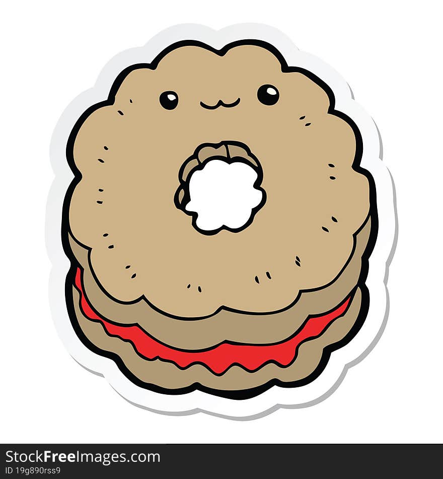 sticker of a cartoon biscuit