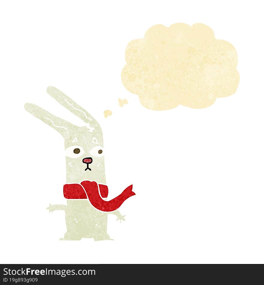 cartoon rabbit with thought bubble