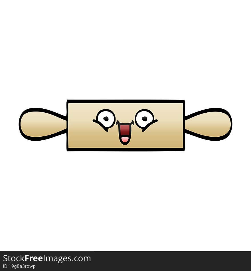 gradient shaded cartoon rolling pin