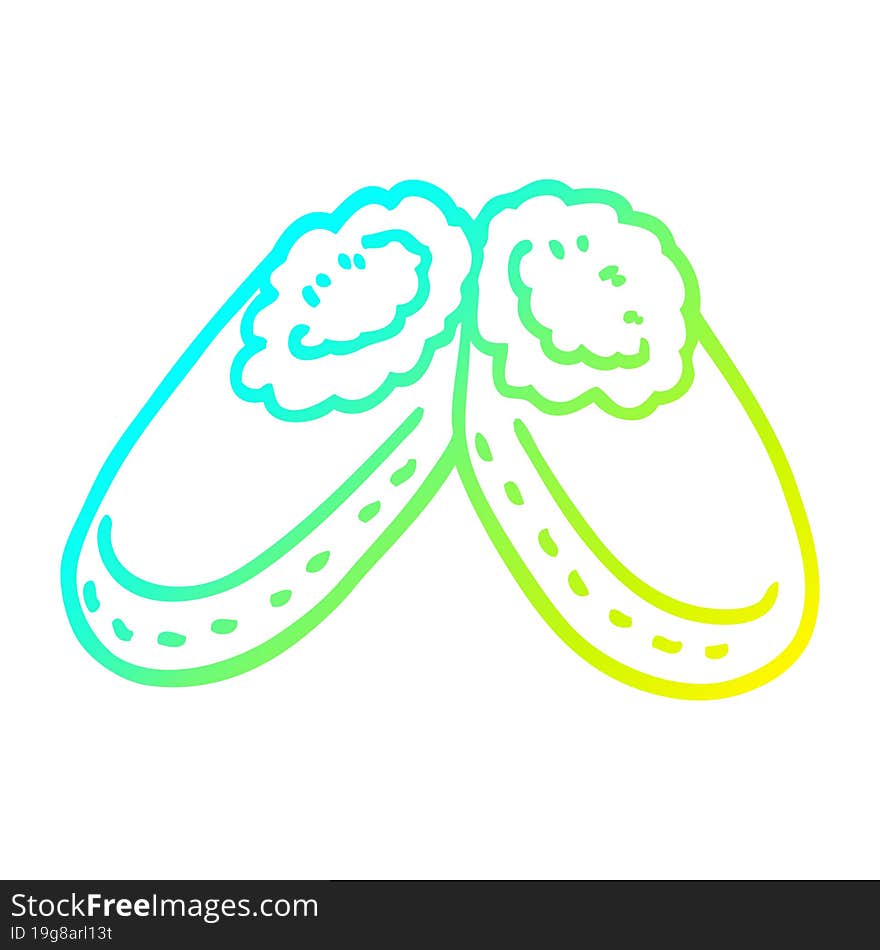 Cold Gradient Line Drawing Cartoon Purple Slippers