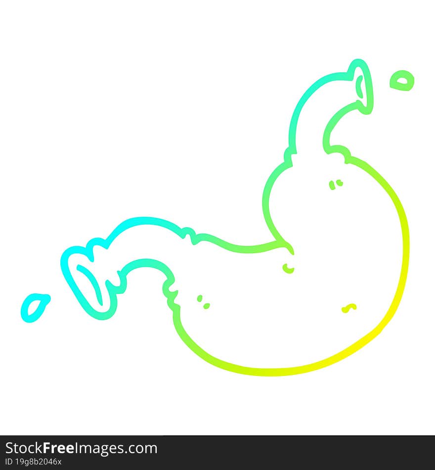 cold gradient line drawing cartoon human organ