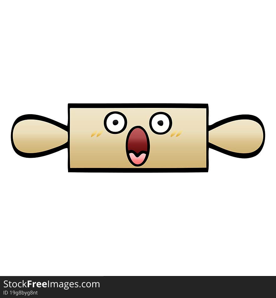 gradient shaded cartoon rolling pin