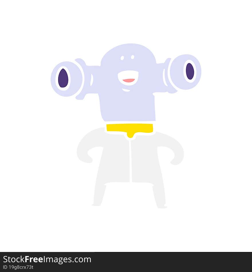 friendly flat color style cartoon alien