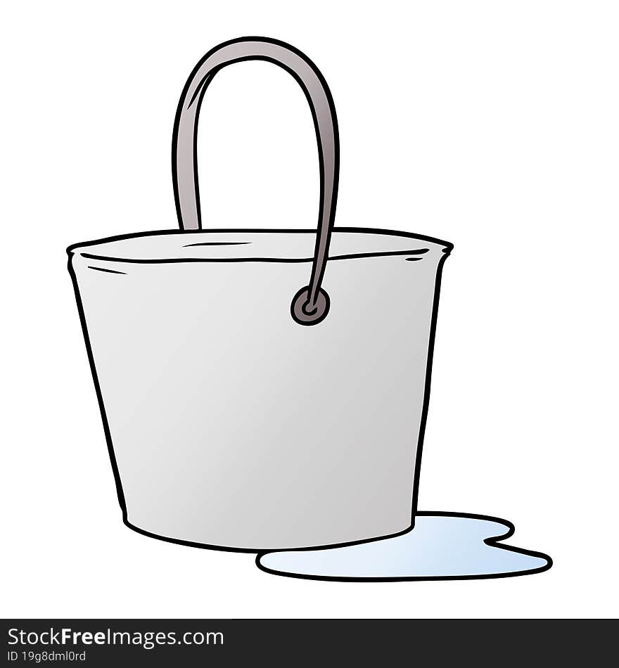 cartoon bucket of water. cartoon bucket of water