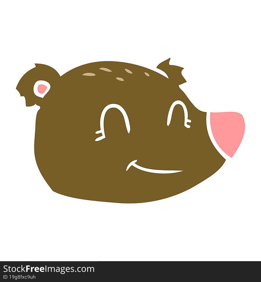 flat color style cartoon happy bear face