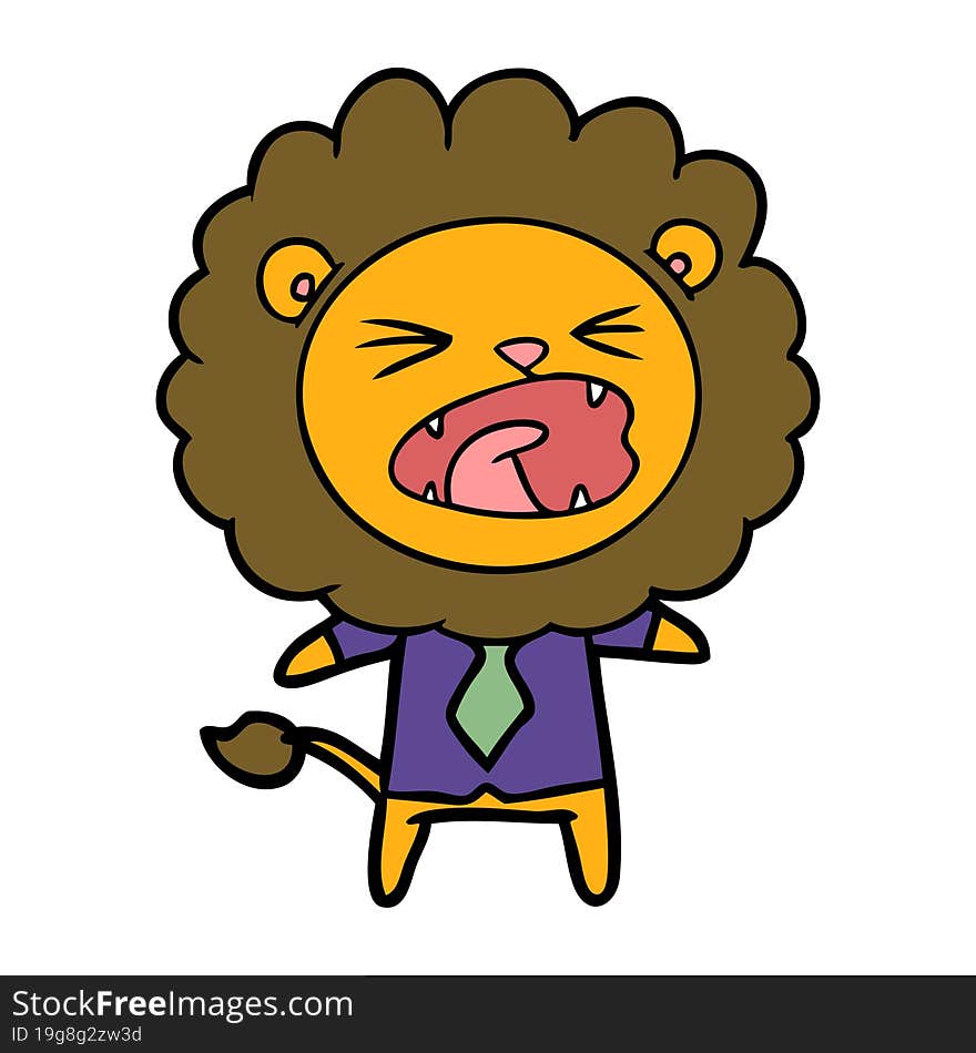 cartoon lion in business clothes. cartoon lion in business clothes