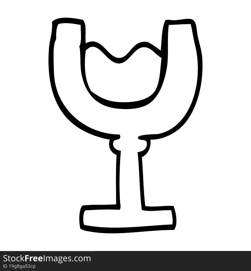 Line Drawing Cartoon Glass Of Wine