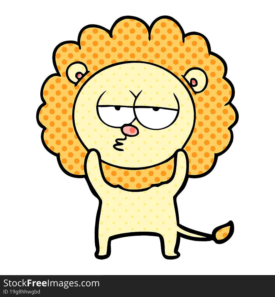 cartoon bored lion. cartoon bored lion