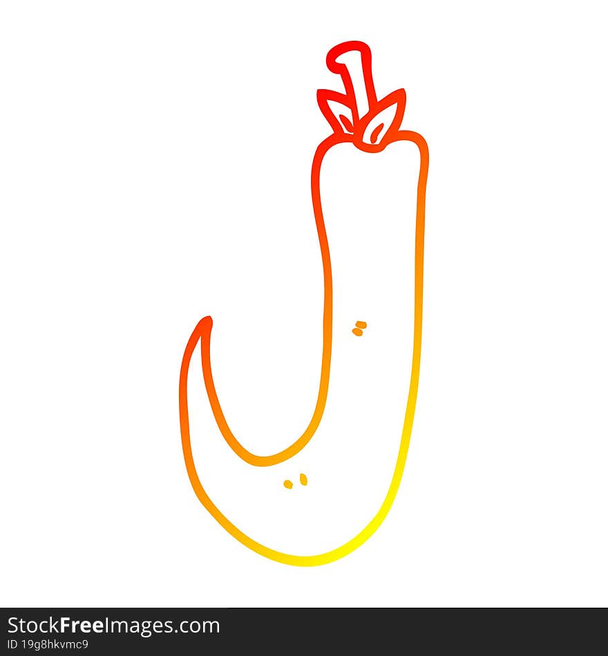 warm gradient line drawing cartoon chilli pepper