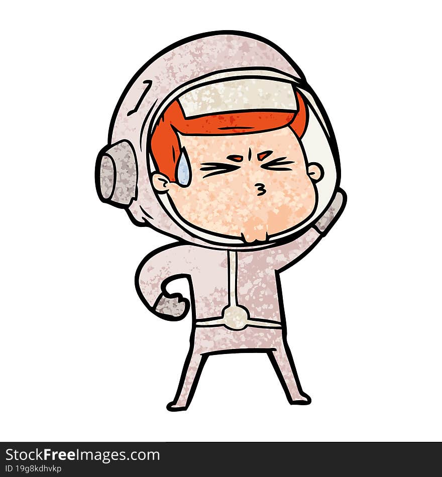 cartoon stressed astronaut. cartoon stressed astronaut