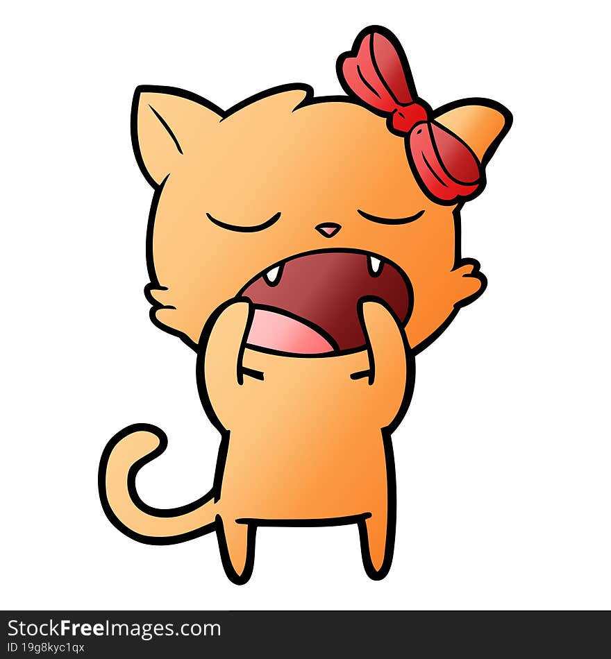 cartoon yawning cat. cartoon yawning cat