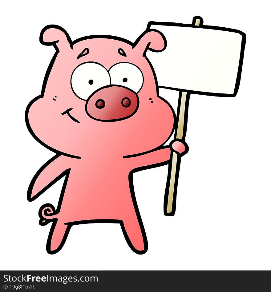 happy cartoon pig. happy cartoon pig