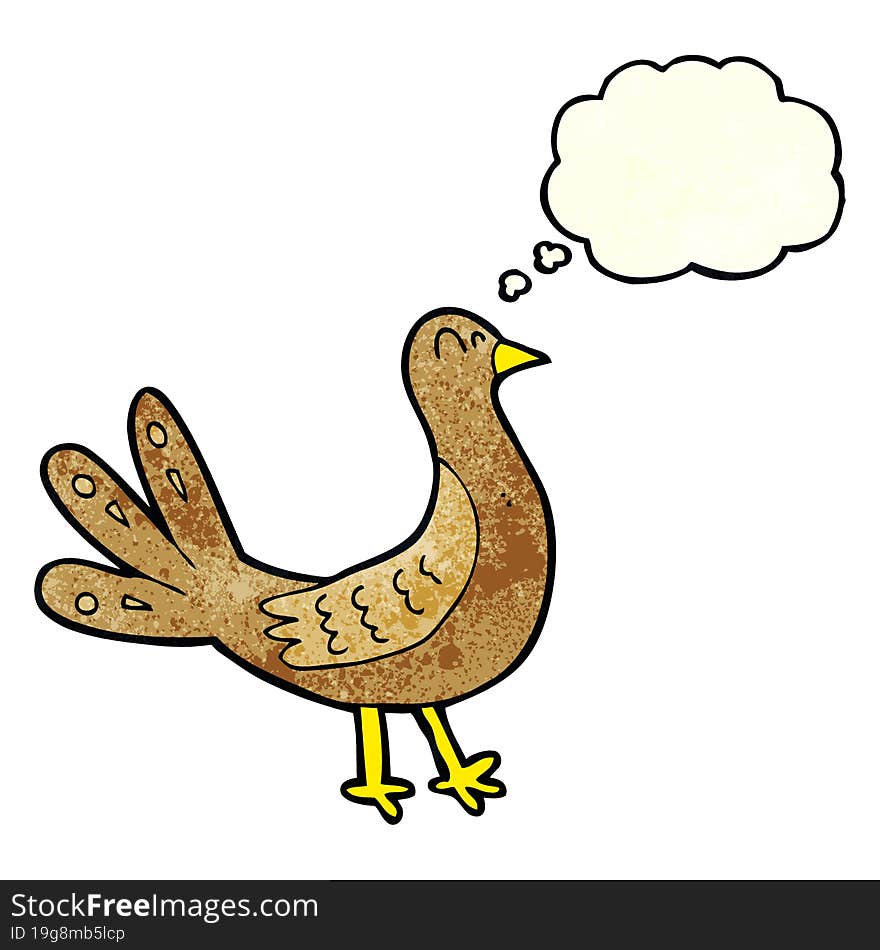 cartoon bird with thought bubble