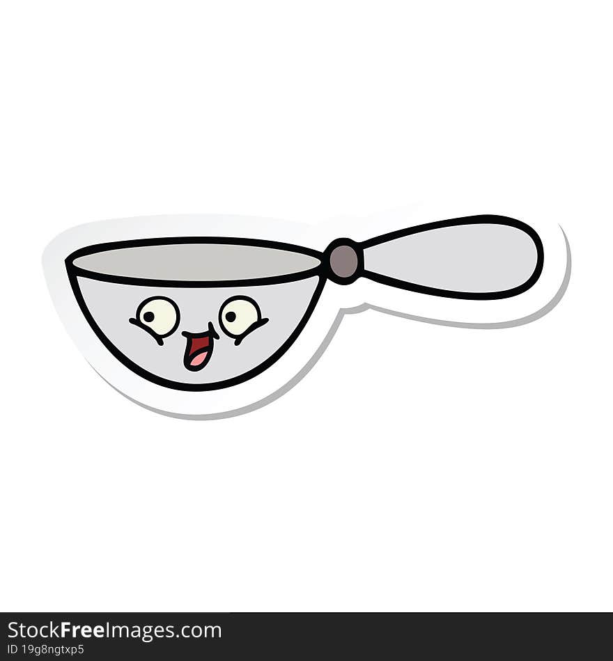 Sticker Of A Cute Cartoon Measuring Spoon