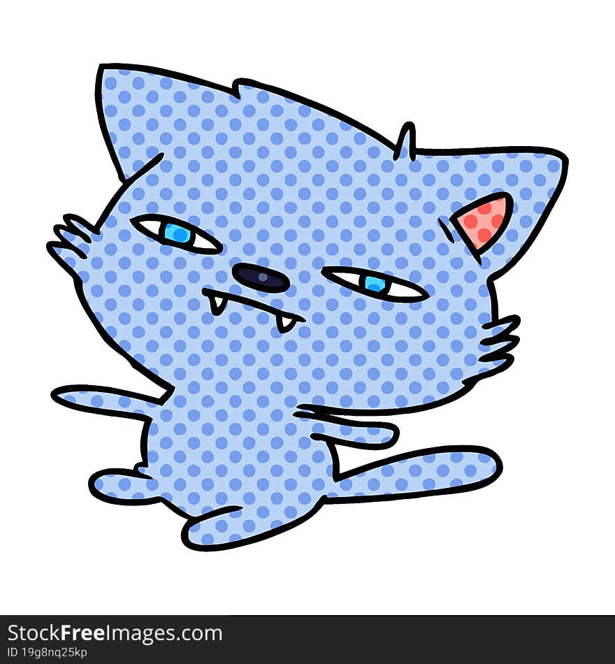 cartoon of cute kawaii cat