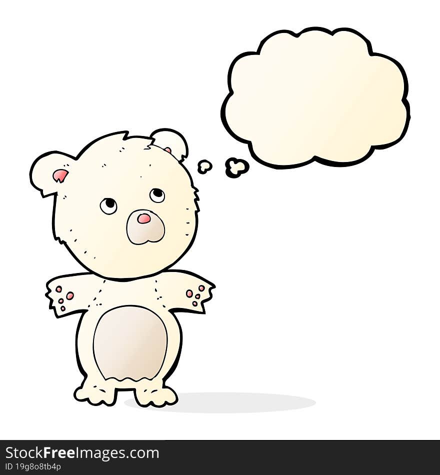 Cartoon Funny Teddy Bear With Thought Bubble