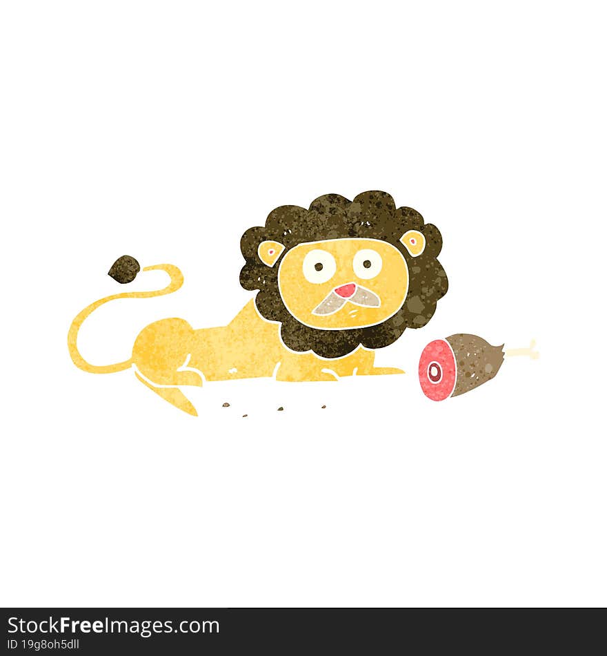 retro cartoon lion