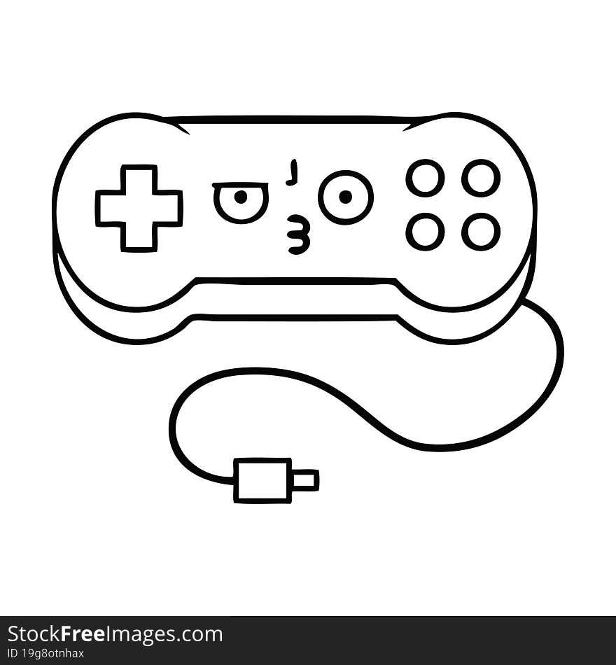 line drawing cartoon game controller