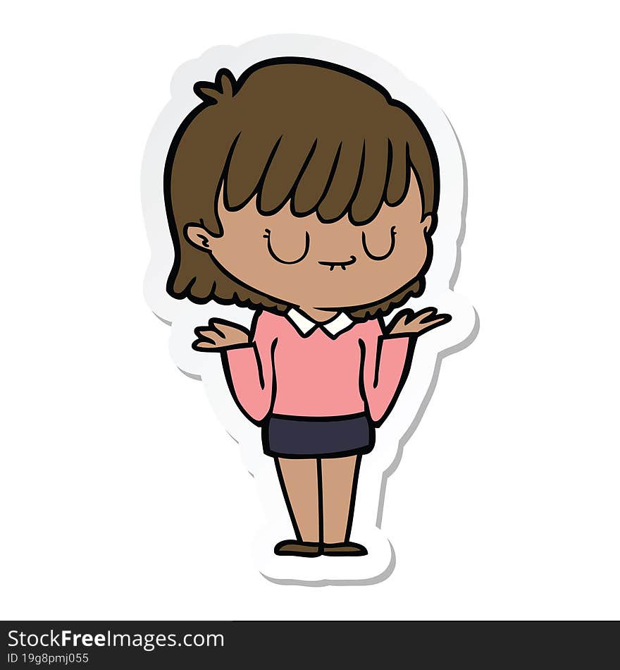 sticker of a cartoon woman