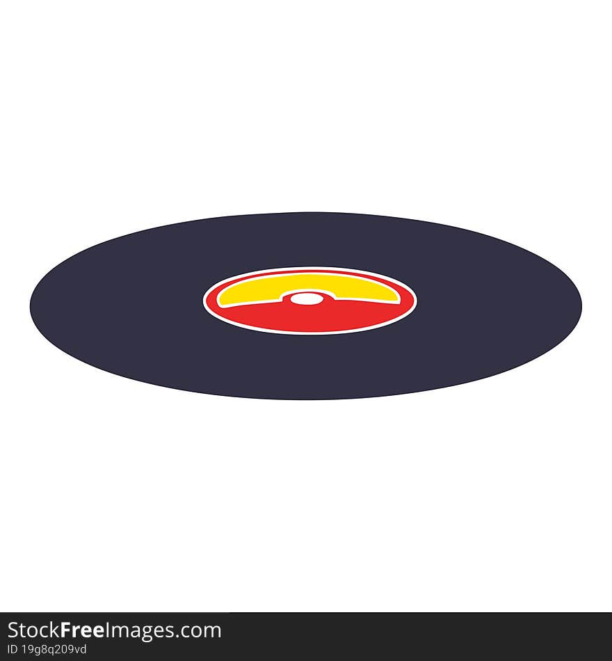 flat color style cartoon old vinyl record