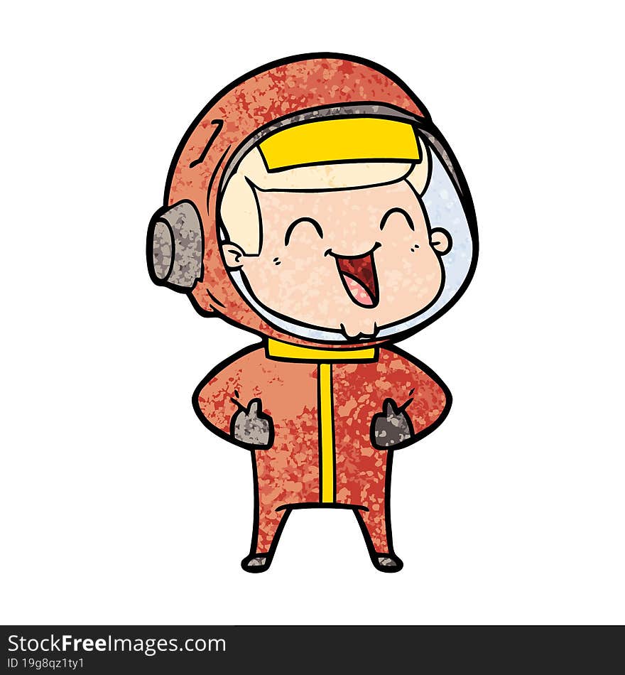 happy cartoon astronaut. happy cartoon astronaut