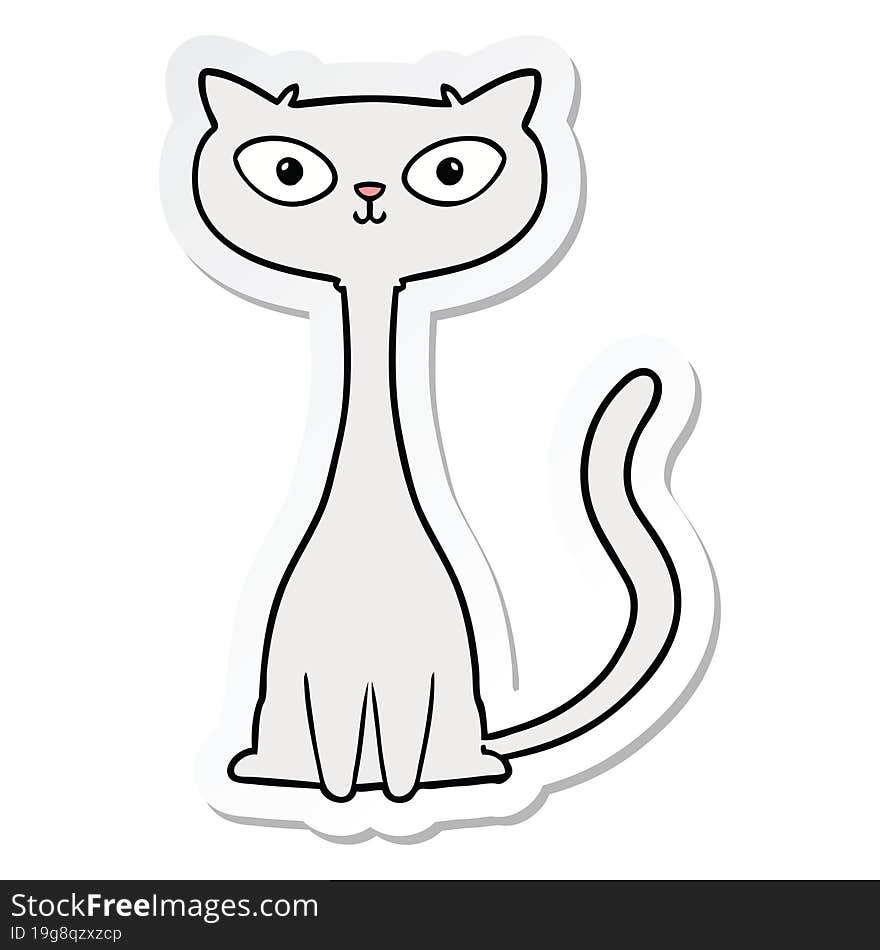 sticker of a cartoon cat