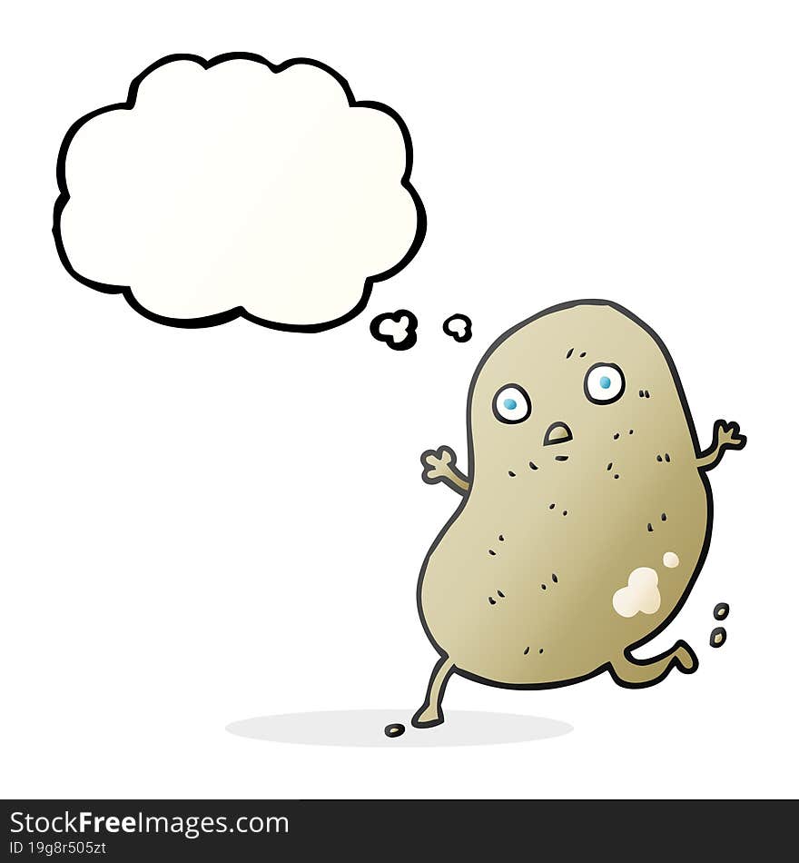 thought bubble cartoon potato running