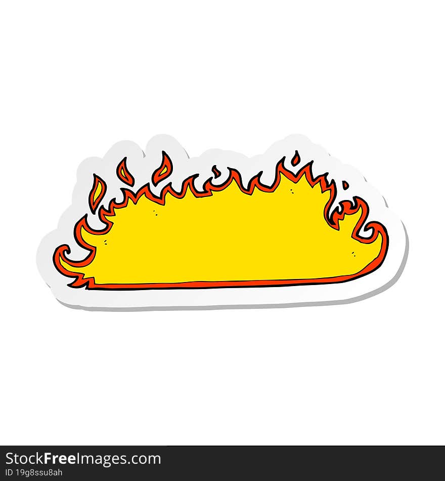 Sticker Of A Cartoon Fire Border